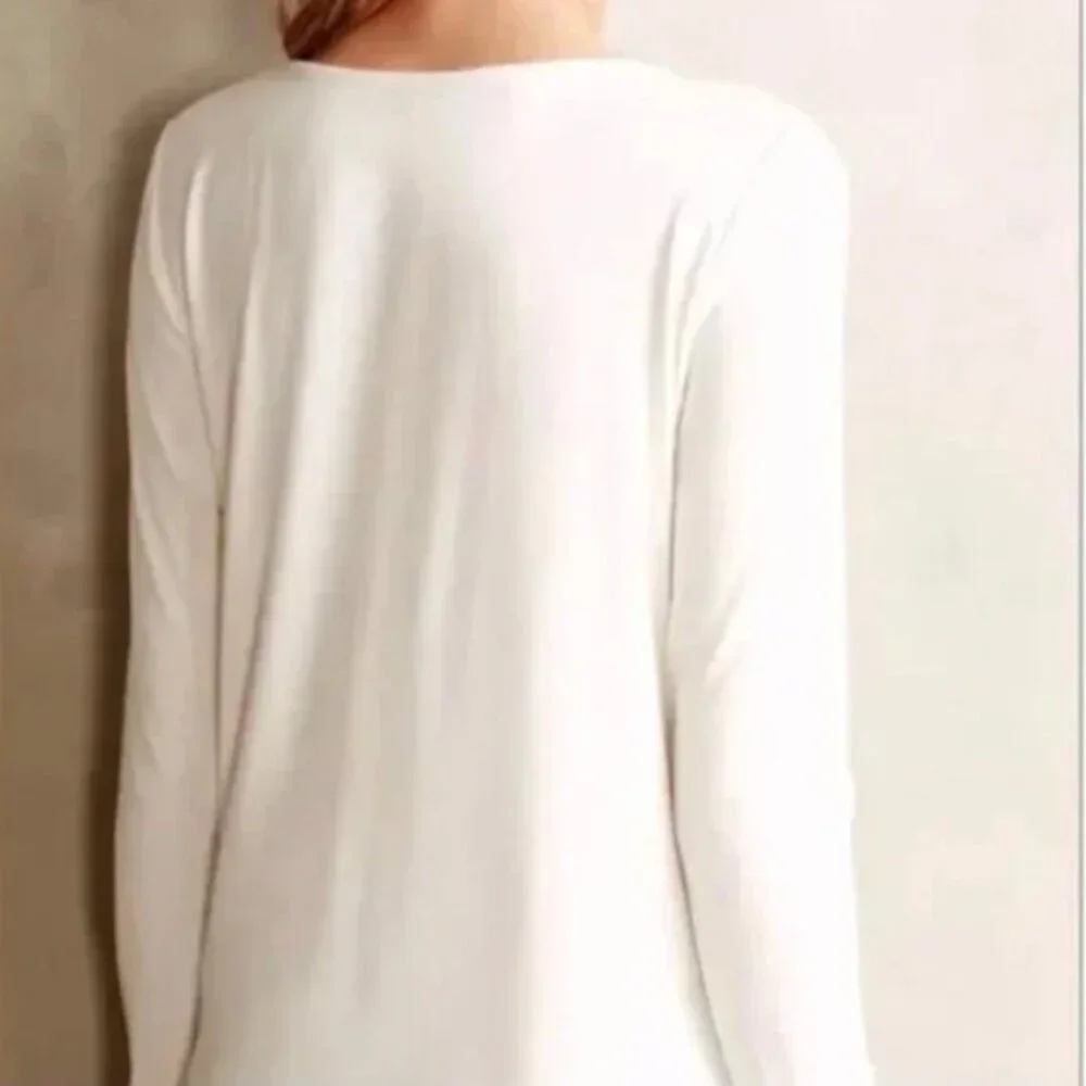 Anthropolgie Deletta Oak Song Bird Floral Velvet Gold Top size LARGE - Picture 4 of 4